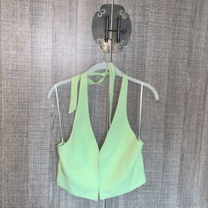 Zara‎ Linen Blend Halterneck Vest